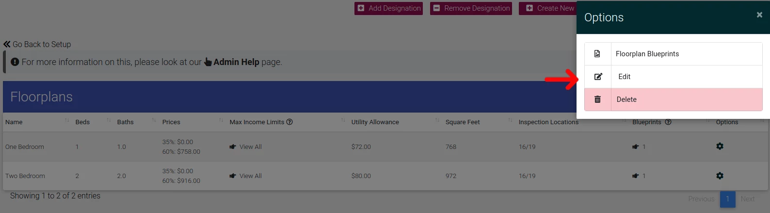 Edit Floorplan in property management software