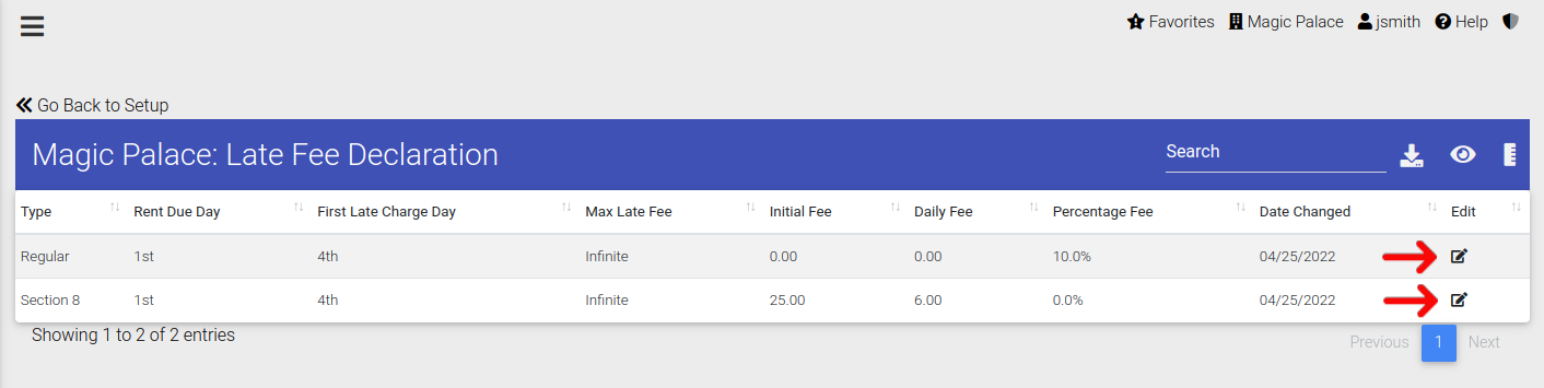 Editing Late Fees in Property Management Software