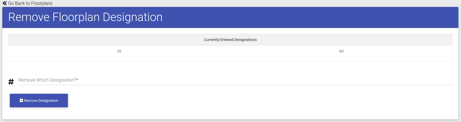 Floor Designation Removal Form
