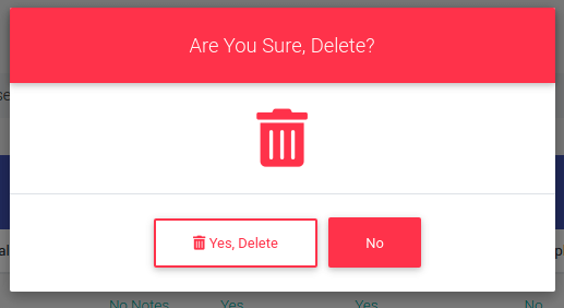 Final Warning Delete Prompt for Online Application