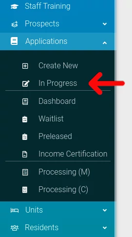 Viewing Online Applications in Progress