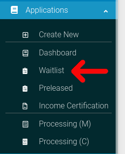 Selecting waitlist link in ExactEstate