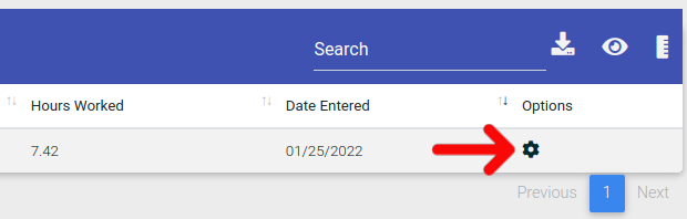 Edit Time Sheet Button for Property Management Software