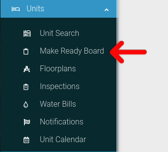 Make Ready Board navigation link property management software
