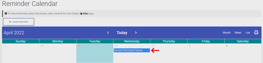 ExactEstate Staff Reminder Calendar