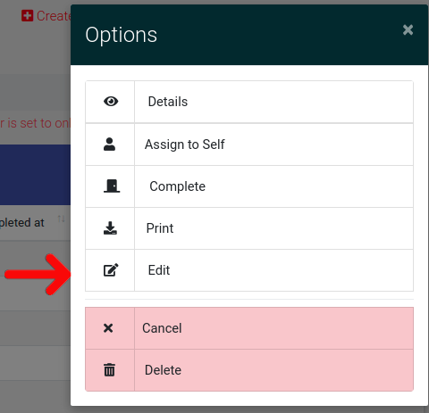 Work Order Detail Buttons